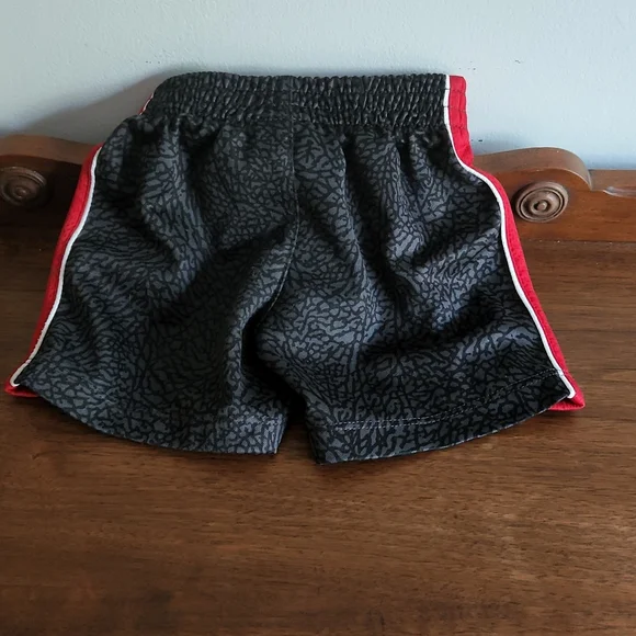 Jordan, Boys Shorts, Sz 12 mos. Black, Red, Jordan Tag by White Piping left - Picture 4 of 5